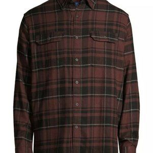 George Long Sleeve Plaid Flannel Shirt Men's XS